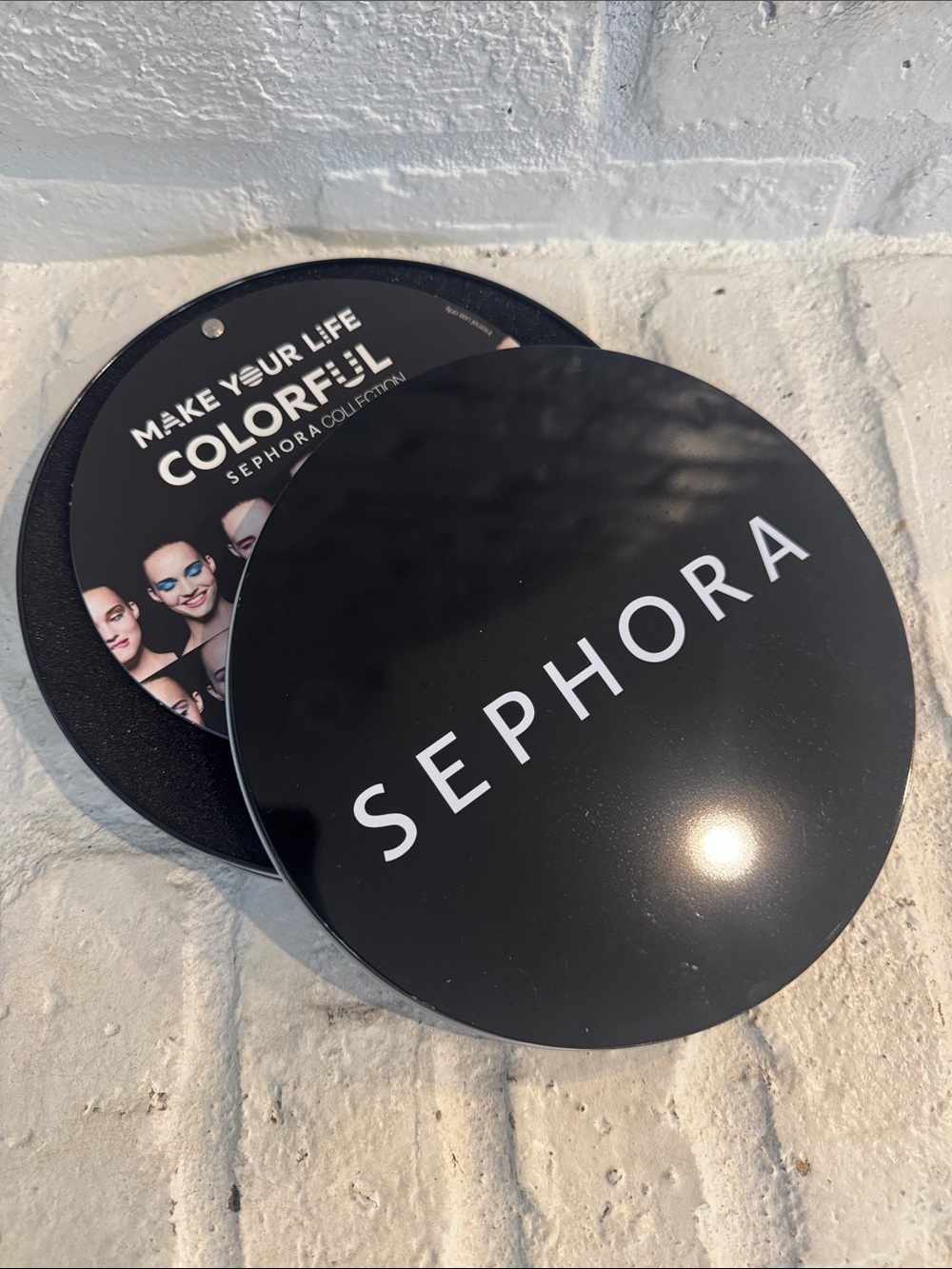 Sephora Black Collectors Tin with Customizable Eye Palette and Two Shadows